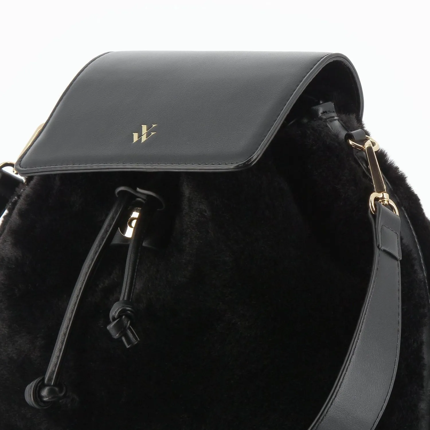 Vanessa Wu Sacs>Sac A Dos Edith Noir En Fausse Fourrure