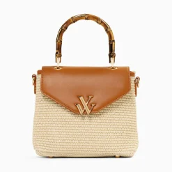 Vanessa Wu Sacs>Sac A Main Gwenaelle Camel A Anse En Faux Bambou