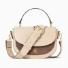 Vanessa Wu Sacs>Sac A Main Loeline Bi-Matiere Taupe