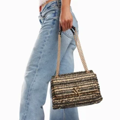 Vanessa Wu Sacs>Sac A Main Naomi Noir Et Beige A Chaine