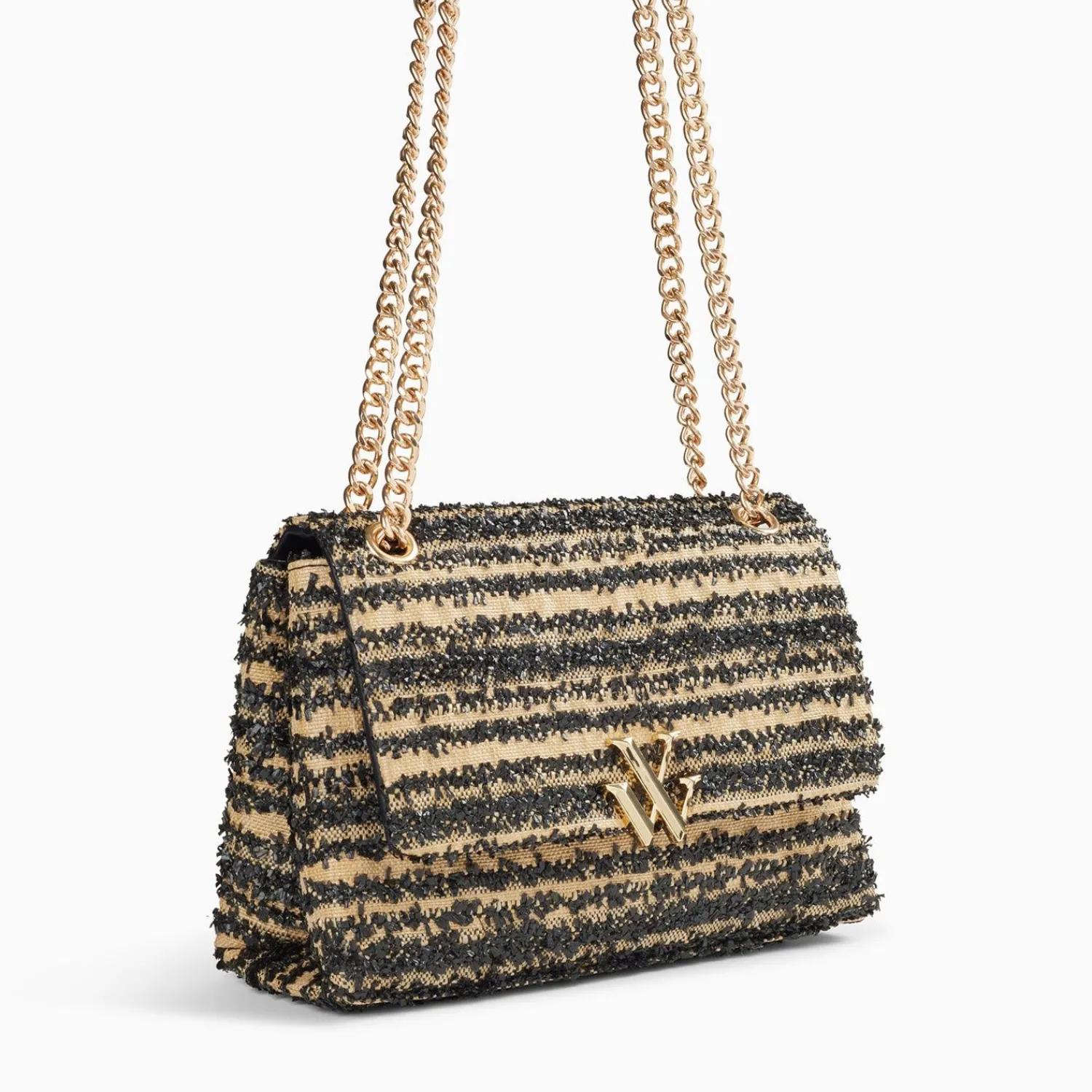 Vanessa Wu Sacs>Sac A Main Naomi Noir Et Beige A Chaine