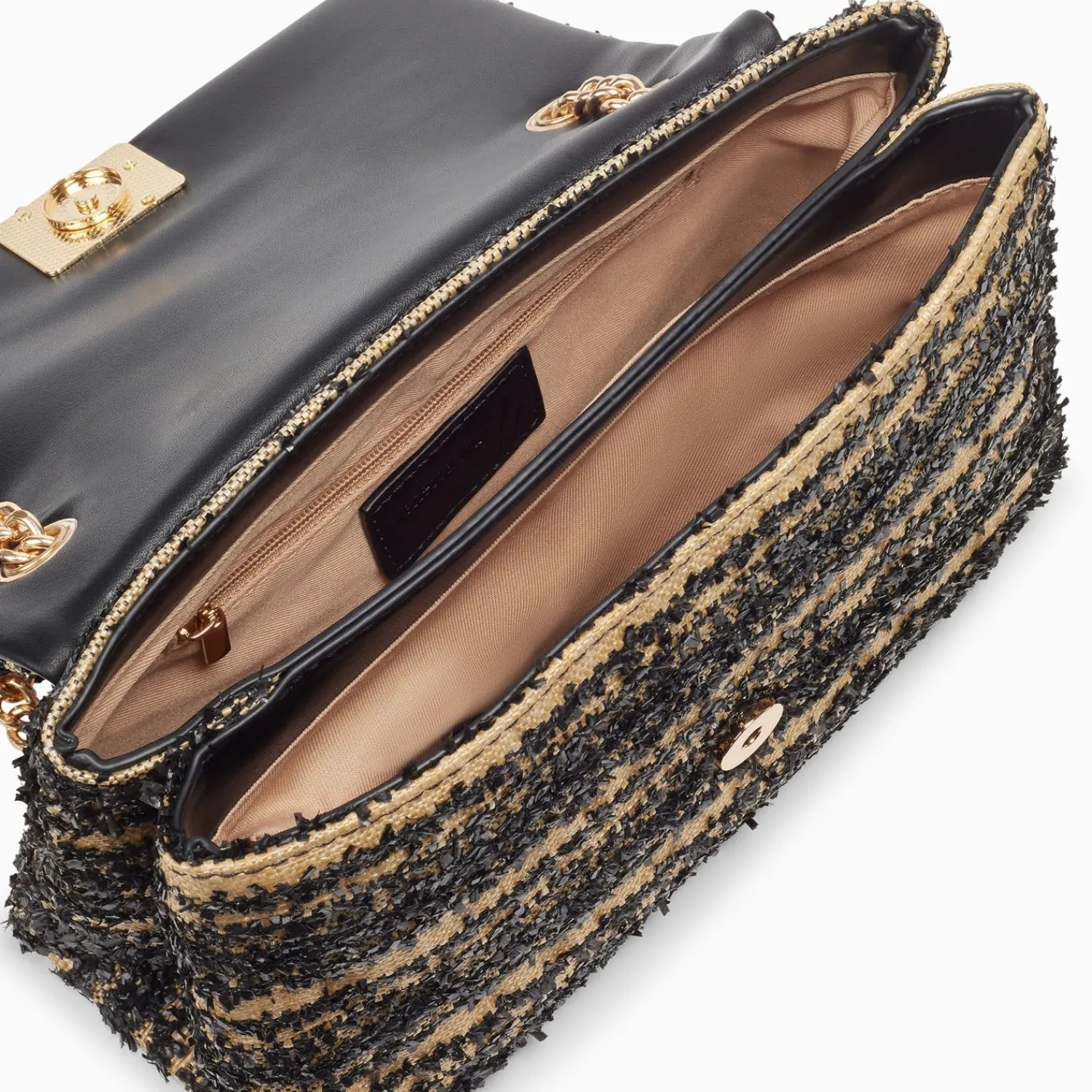 Vanessa Wu Sacs>Sac A Main Naomi Noir Et Beige A Chaine