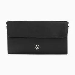 Vanessa Wu Sacs>Sac Bandouliere Sydney Noir A Rabat Et Strass