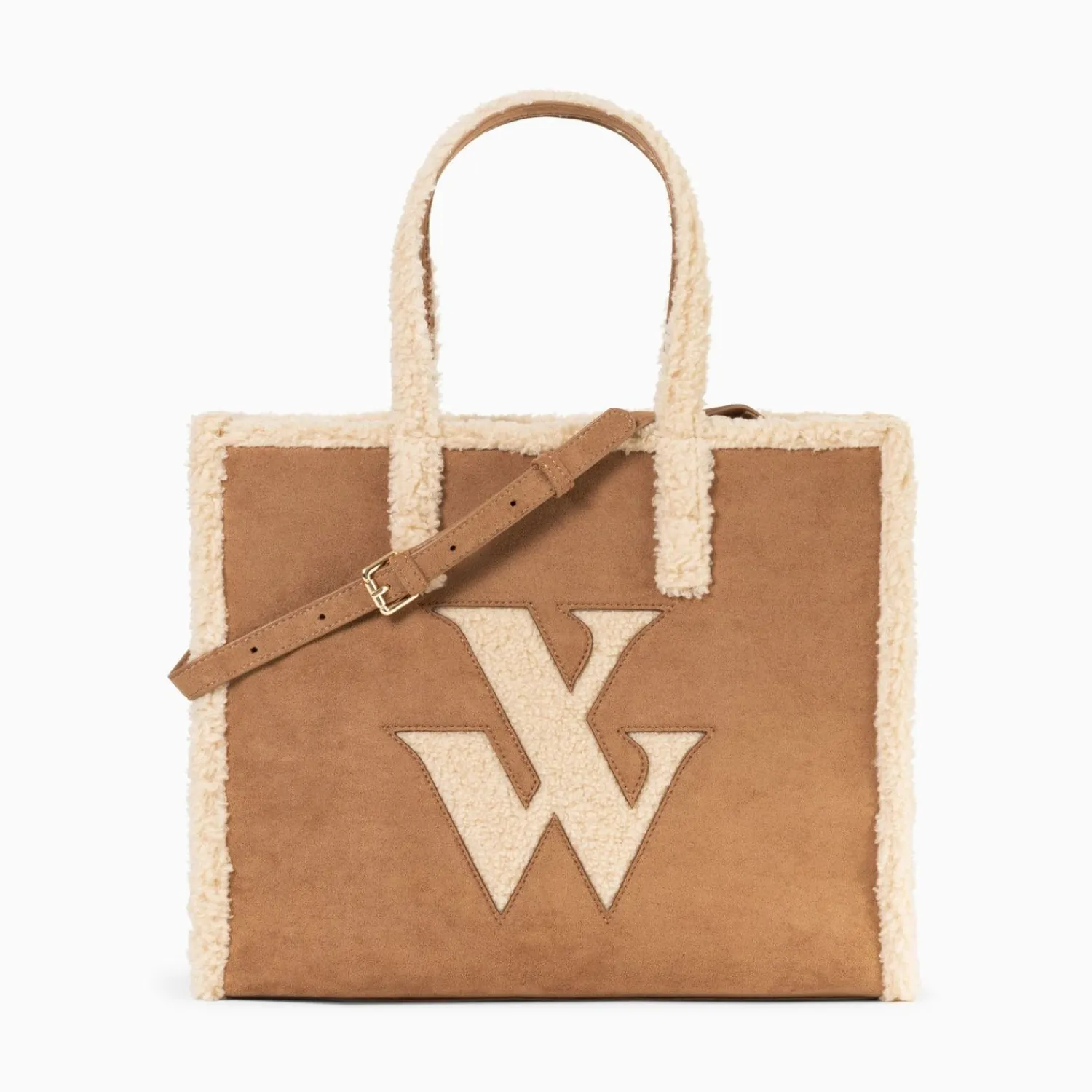 Vanessa Wu Sacs>Sac Cabas Luba Camel Et Beige En Fausse Fourrure