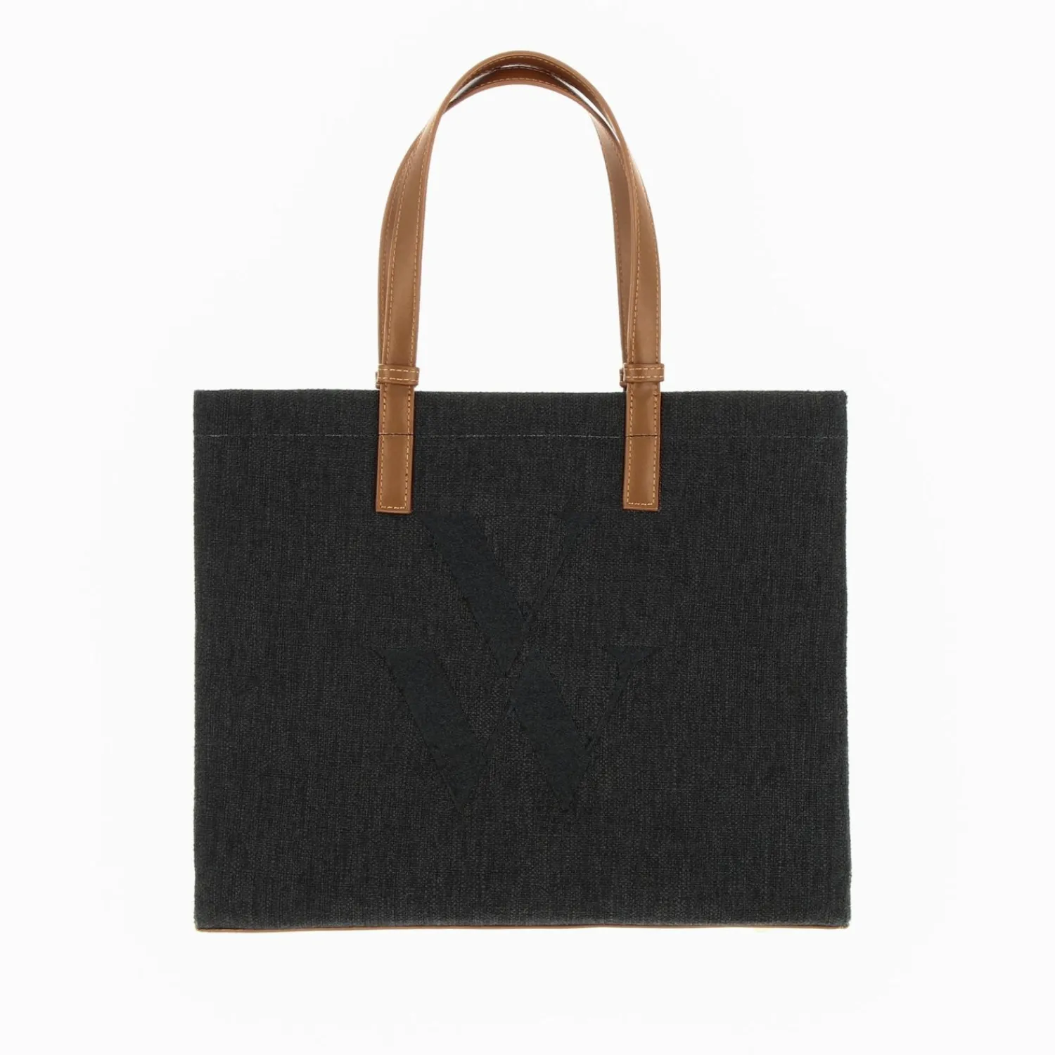 Vanessa Wu Sacs>Sac Cabas Monogramme Emilia Noir