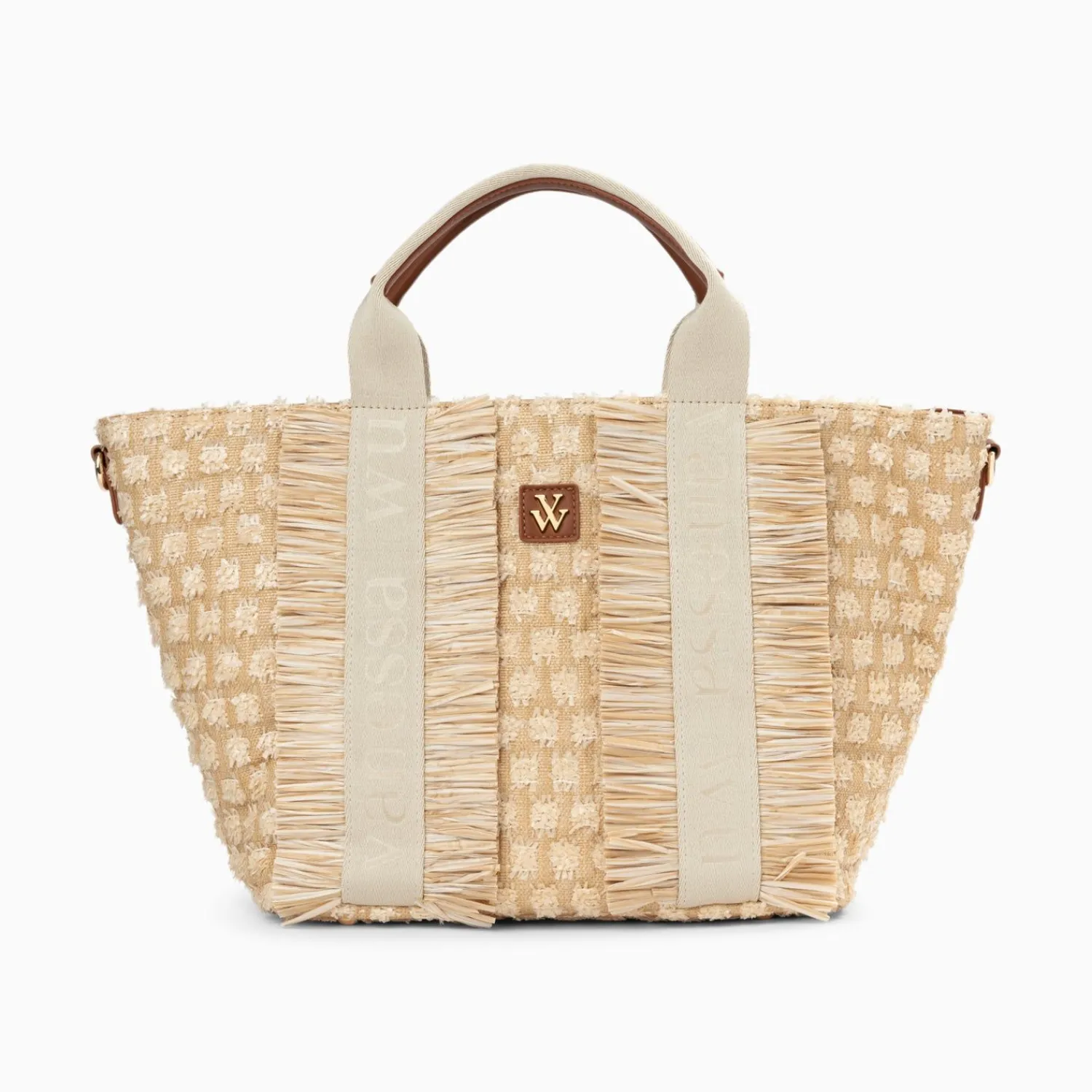Vanessa Wu Sacs>Sac Cabas Trapeze Maya Beige A Franges