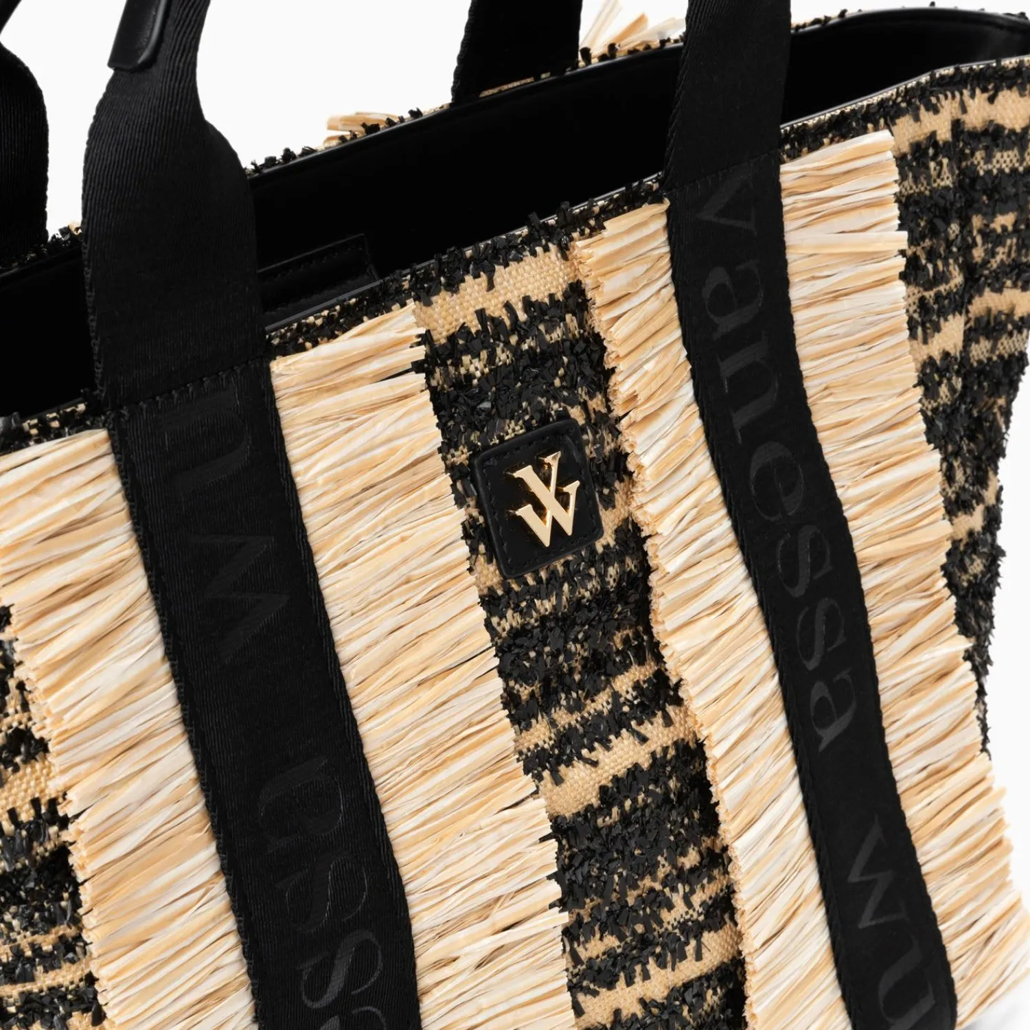 Vanessa Wu Sacs>Sac Cabas Trapeze Maya Noir A Franges