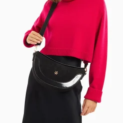 Vanessa Wu Sacs>Sac Demi-Lune Rym Noir Bi-Matiere