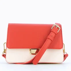 Vanessa Wu Sacs>Sac Rigide Lucia Rouge Et Jaune A Rabat