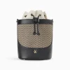 Vanessa Wu Sacs>Sac Seau Maryline Noir En Raphia Tresse