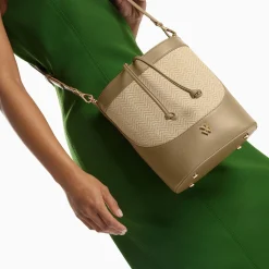 Vanessa Wu Sacs>Sac Seau Maryline Taupe En Raphia Tresse