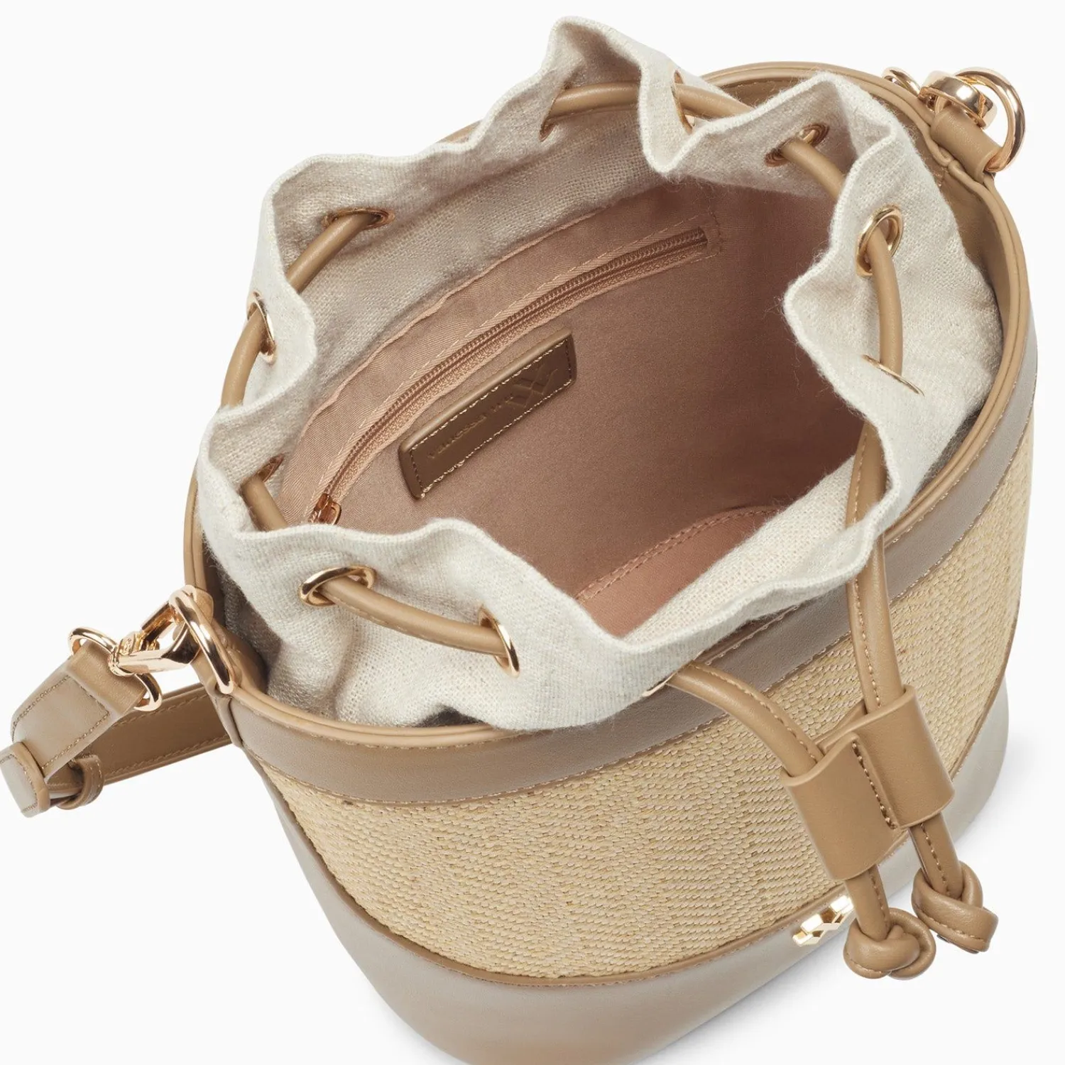 Vanessa Wu Sacs>Sac Seau Maryline Taupe En Raphia Tresse