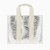 Vanessa Wu Sacs>Sac Shopper Carolina Zebre Argent A Anses Beige