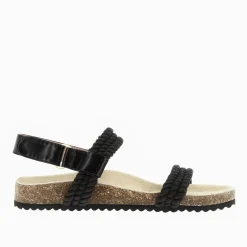 Vanessa Wu Sandales Plates>Sandales A Brides Hortense Noires En Cordes