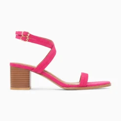 Vanessa Wu Sandales À Talon, Compensées>Sandales A Talon Bella Fuchsia A Doubles Brides