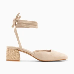 Vanessa Wu Sandales À Talon, Compensées>Sandales A Talon Inna Beiges A Lacets