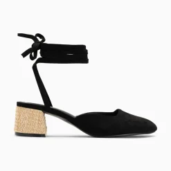 Vanessa Wu Sandales À Talon, Compensées>Sandales A Talon Inna Noires A Lacets