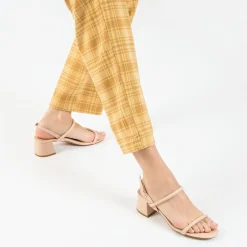 Vanessa Wu Sandales À Talon, Compensées>Sandales A Talon Minimalistes Oriane Nude