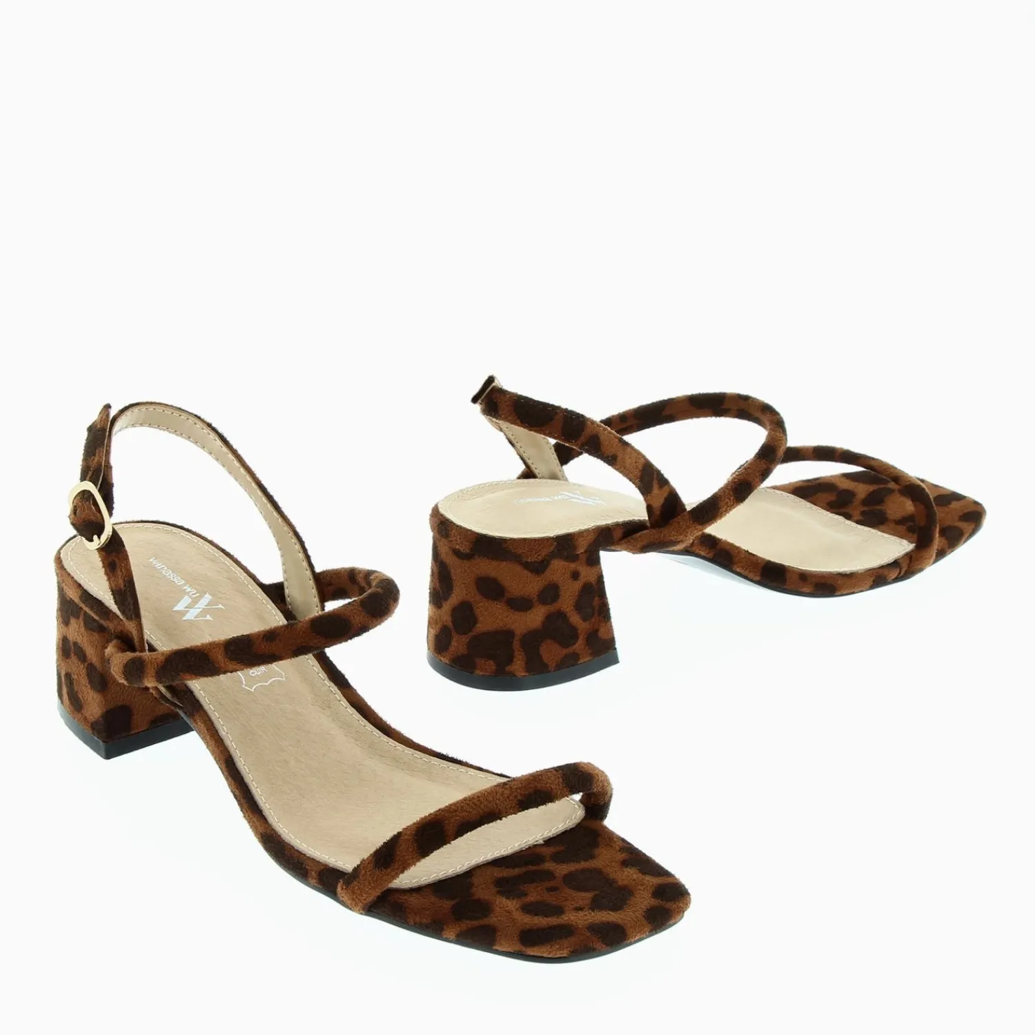 Vanessa Wu Sandales À Talon, Compensées>Sandales A Talon Minimalistes Romy Leopard