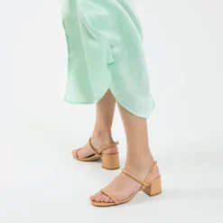 Vanessa Wu Sandales À Talon, Compensées>Sandales A Talon Minimalistes Oriane Caramel