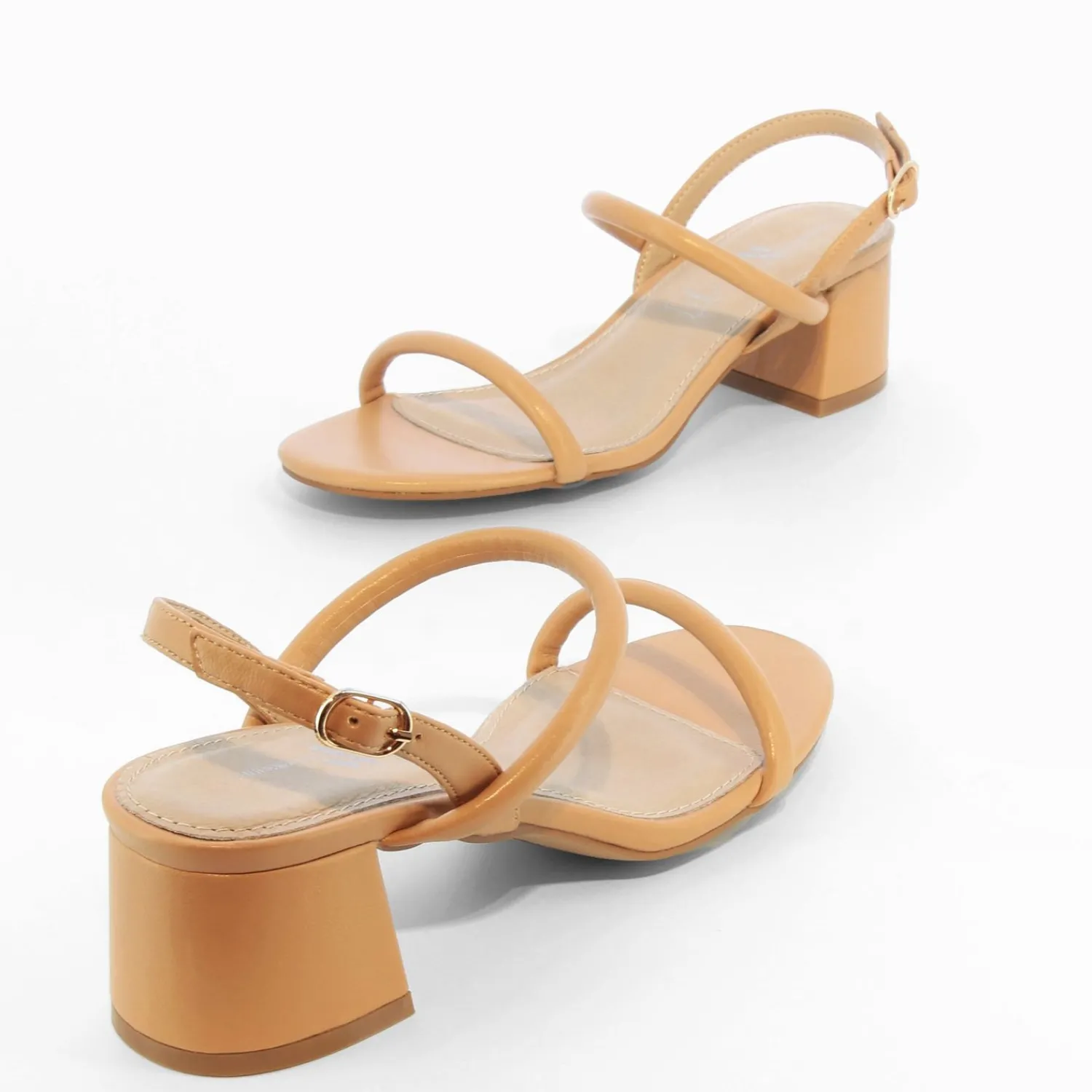 Vanessa Wu Sandales À Talon, Compensées>Sandales A Talon Minimalistes Oriane Caramel