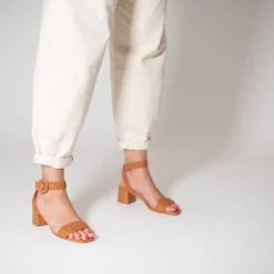 Vanessa Wu Sandales À Talon, Compensées>Sandales A Talon Tressees Emmeline Camel