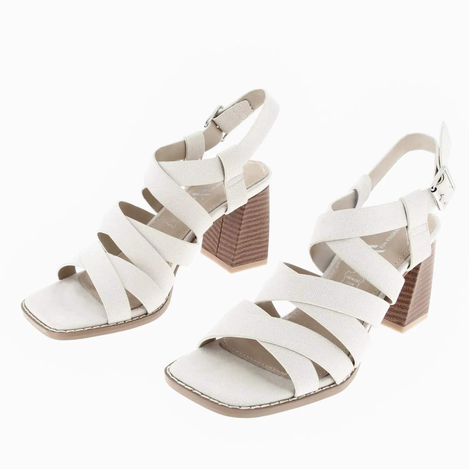 Vanessa Wu Sandales À Talon, Compensées>Sandales Carrie Beige Clair A Multibrides Croisees Et Talon Haut