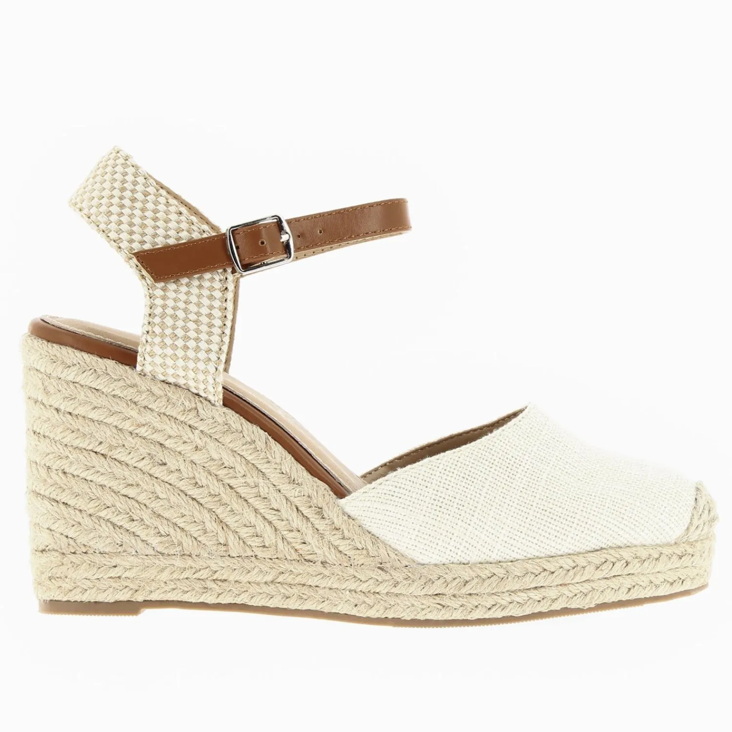 Vanessa Wu Sandales À Talon, Compensées>Sandales Compensees Lilou Beige Clair Effet Tisse