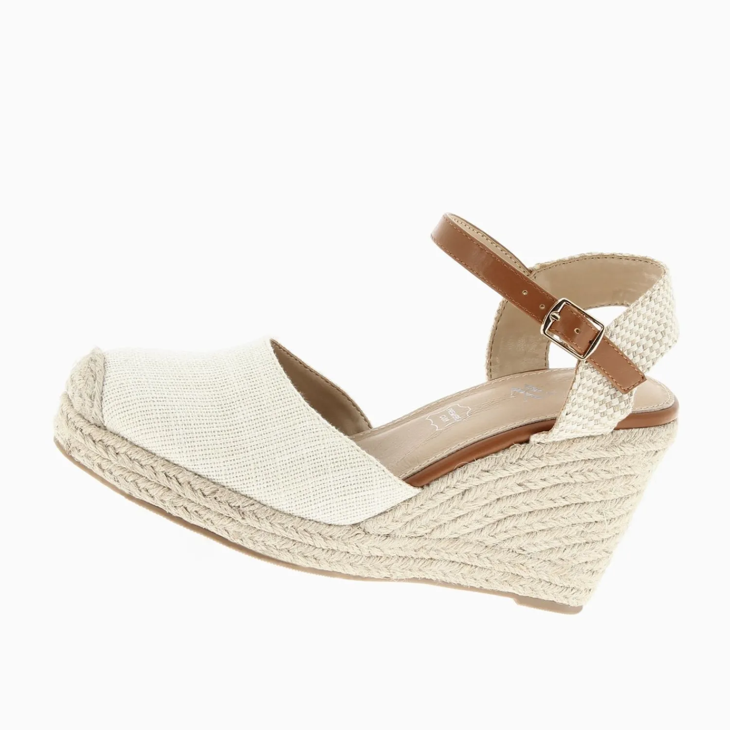 Vanessa Wu Sandales À Talon, Compensées>Sandales Compensees Lilou Beige Clair Effet Tisse