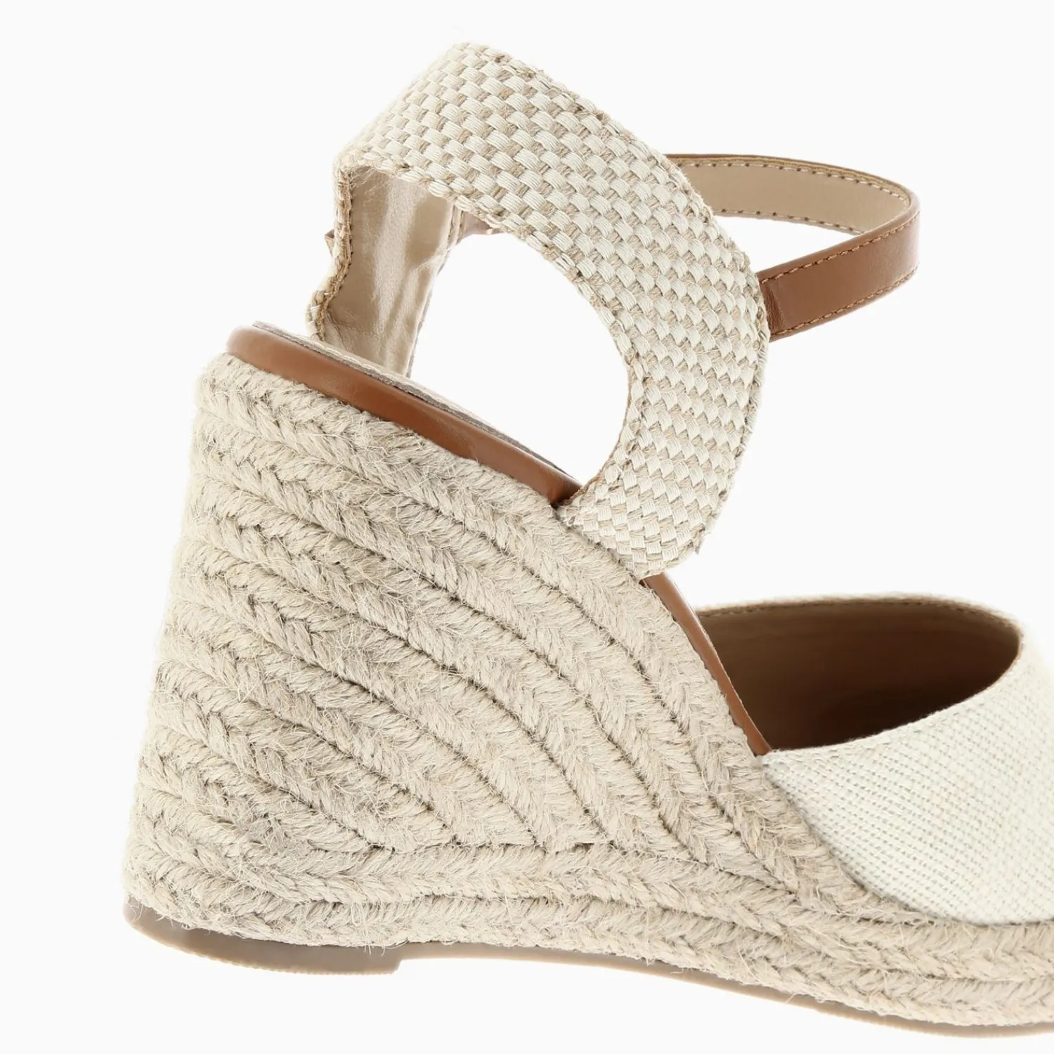 Vanessa Wu Sandales À Talon, Compensées>Sandales Compensees Lilou Beige Clair Effet Tisse