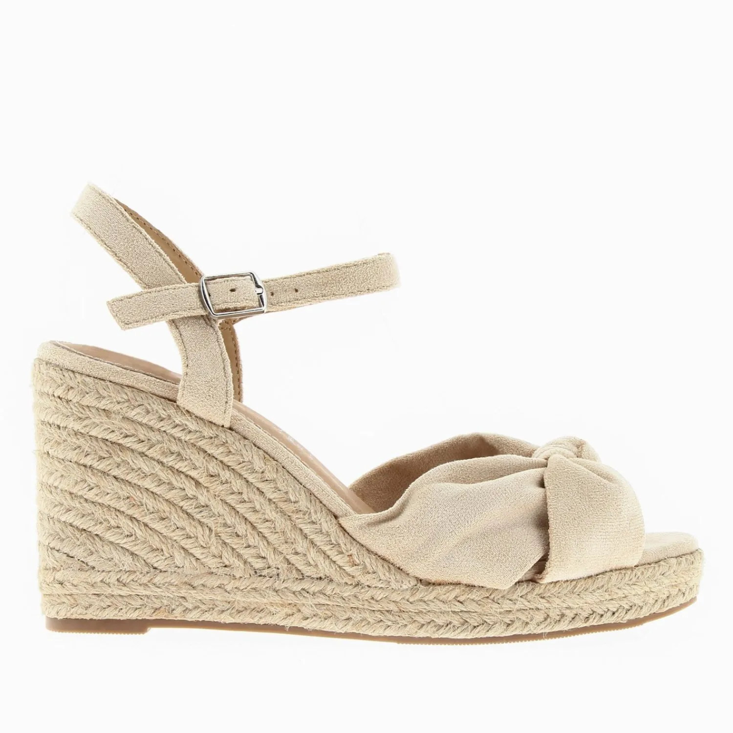 Vanessa Wu Sandales À Talon, Compensées>Sandales Compensees Nouees Zoella Beige Clair