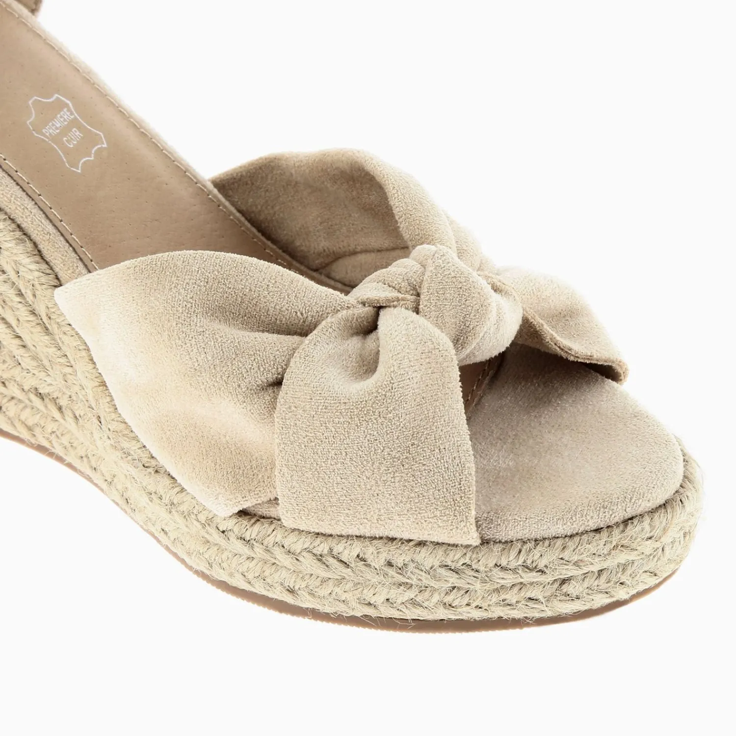 Vanessa Wu Sandales À Talon, Compensées>Sandales Compensees Nouees Zoella Beige Clair