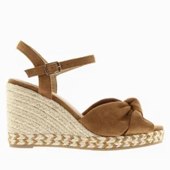 Vanessa Wu Sandales À Talon, Compensées>Sandales Compensees Nouees Zoella Camel