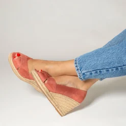 Vanessa Wu Sandales À Talon, Compensées>Sandales Compensees Peep-Toe Milena Brique