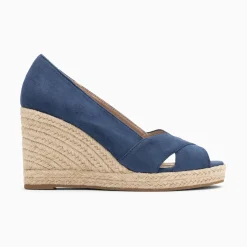 Vanessa Wu Sandales À Talon, Compensées>Sandales Compensees Peep-Toe Leonie Bleu Marine