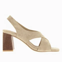 Vanessa Wu Sandales À Talon, Compensées>Sandales Dakota Beiges A Brides Croisees Et Talon Haut