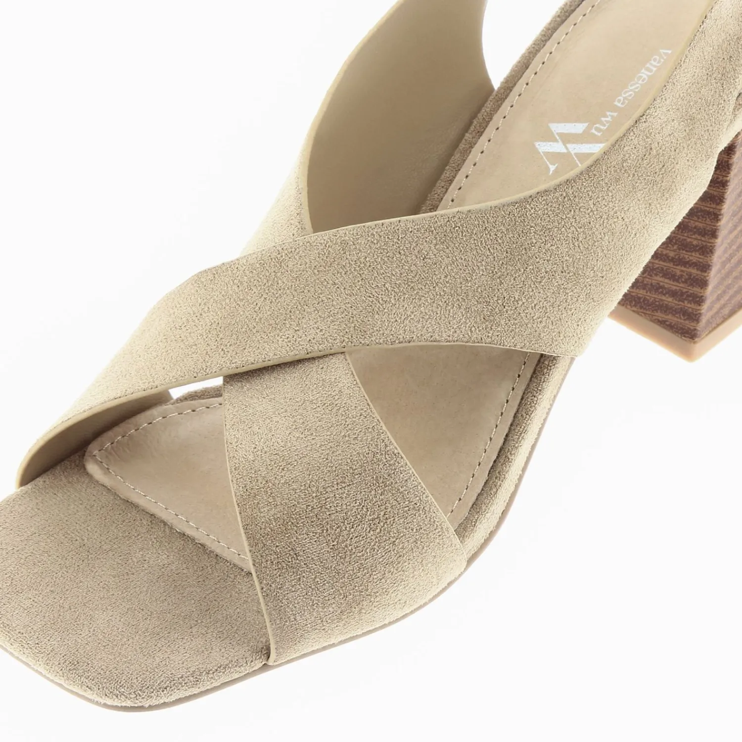 Vanessa Wu Sandales À Talon, Compensées>Sandales Dakota Beiges A Brides Croisees Et Talon Haut