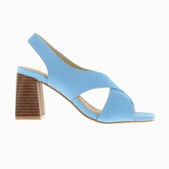 Vanessa Wu Sandales À Talon, Compensées>Sandales Dakota Bleu Clair A Brides Croisees Et Talon Haut