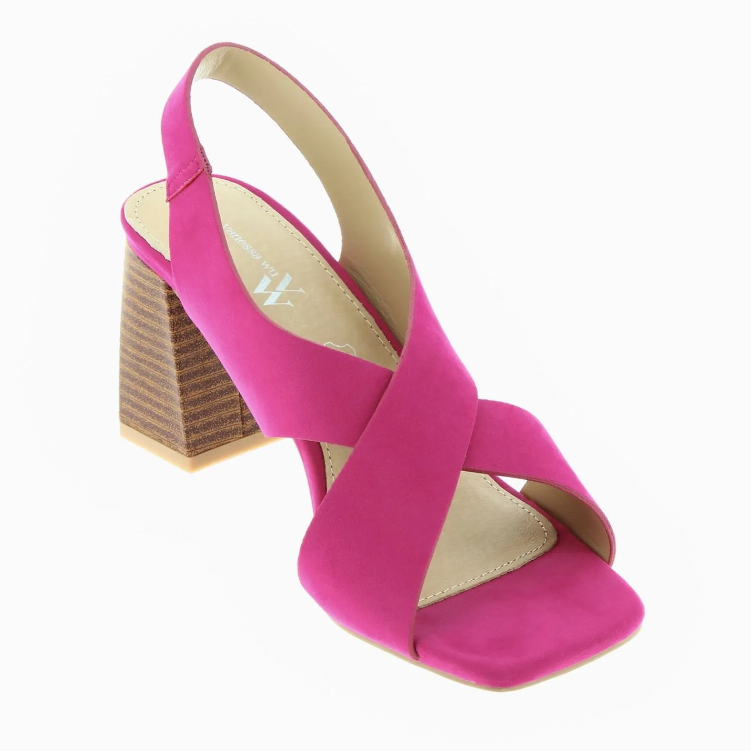 Vanessa Wu Sandales À Talon, Compensées>Sandales Dakota Fuchsia A Brides Croisees Et Talon Haut