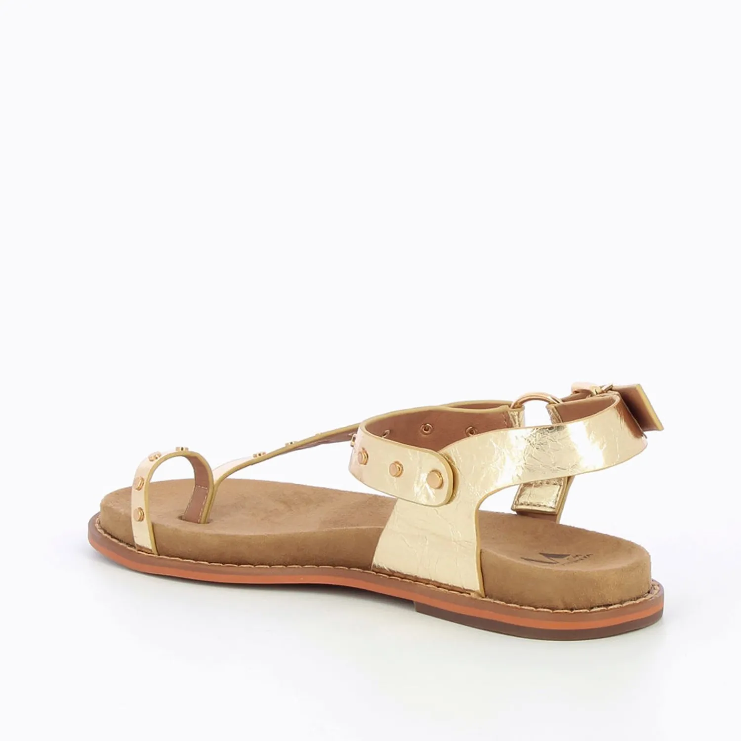 Vanessa Wu Sandales Plates>Sandales Elliane Or A Clous Et Passe-Pouce