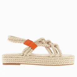 Vanessa Wu Sandales Plates>Sandales En Corde Anya Beige A Plateforme