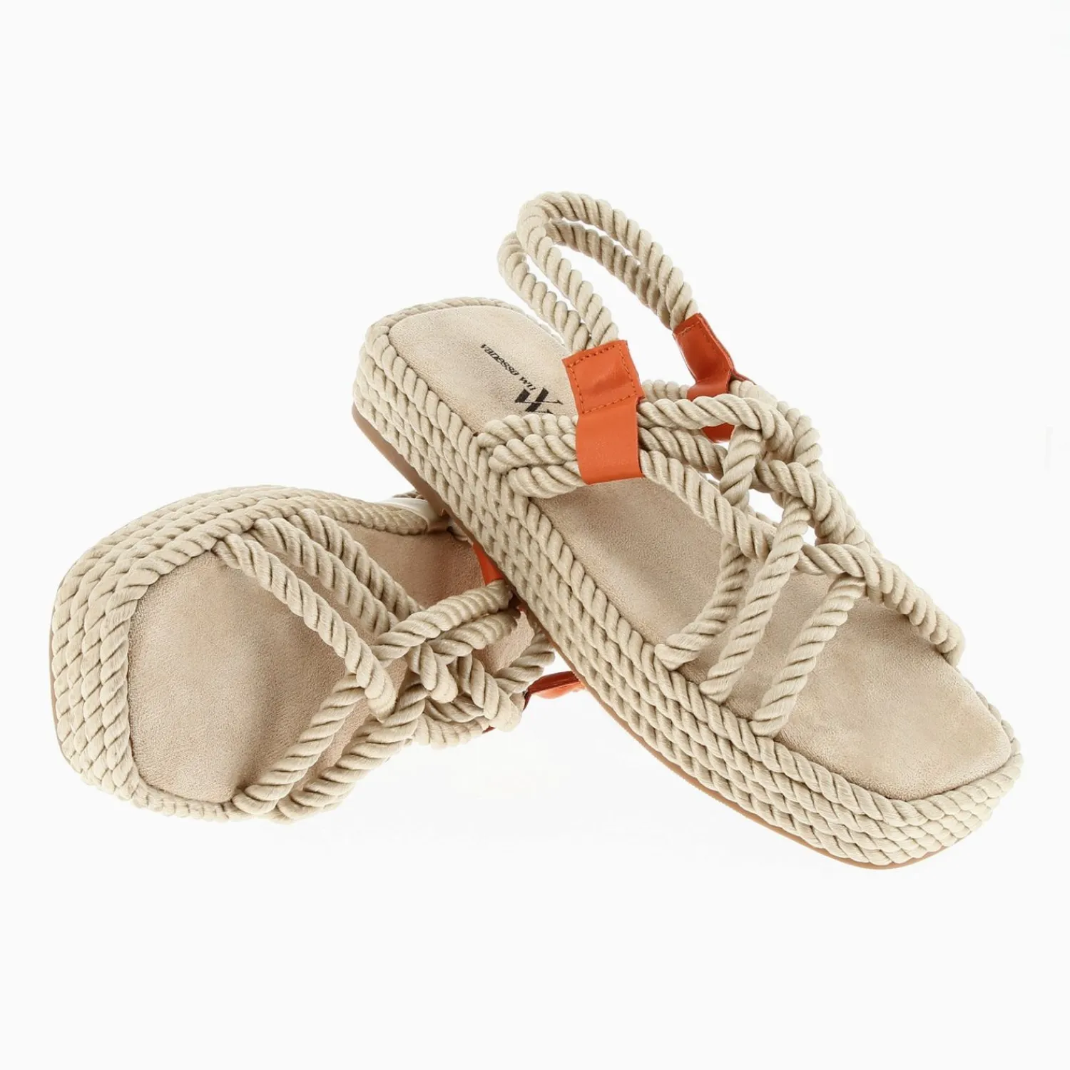 Vanessa Wu Sandales Plates>Sandales En Corde Anya Beige A Plateforme