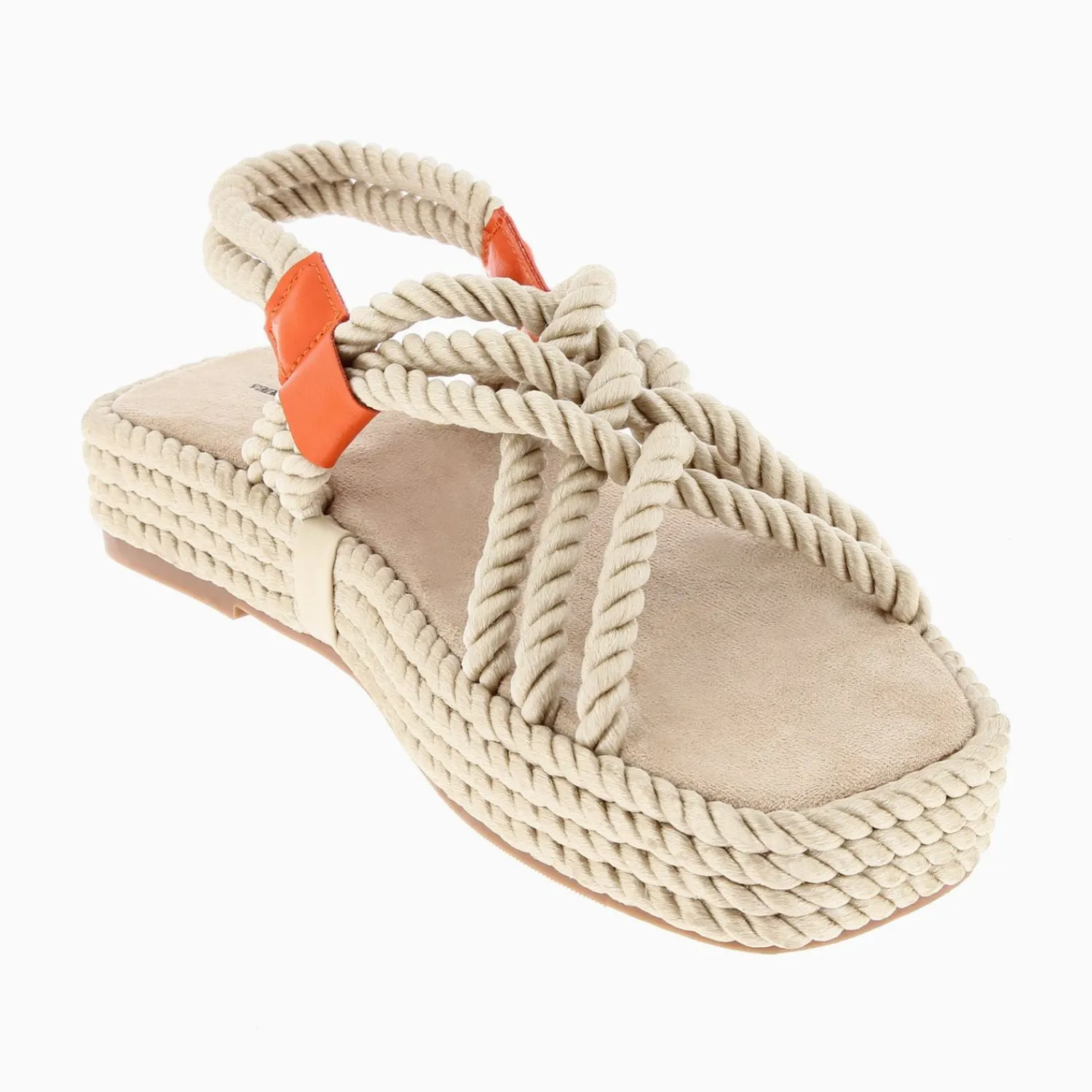 Vanessa Wu Sandales Plates>Sandales En Corde Anya Beige A Plateforme