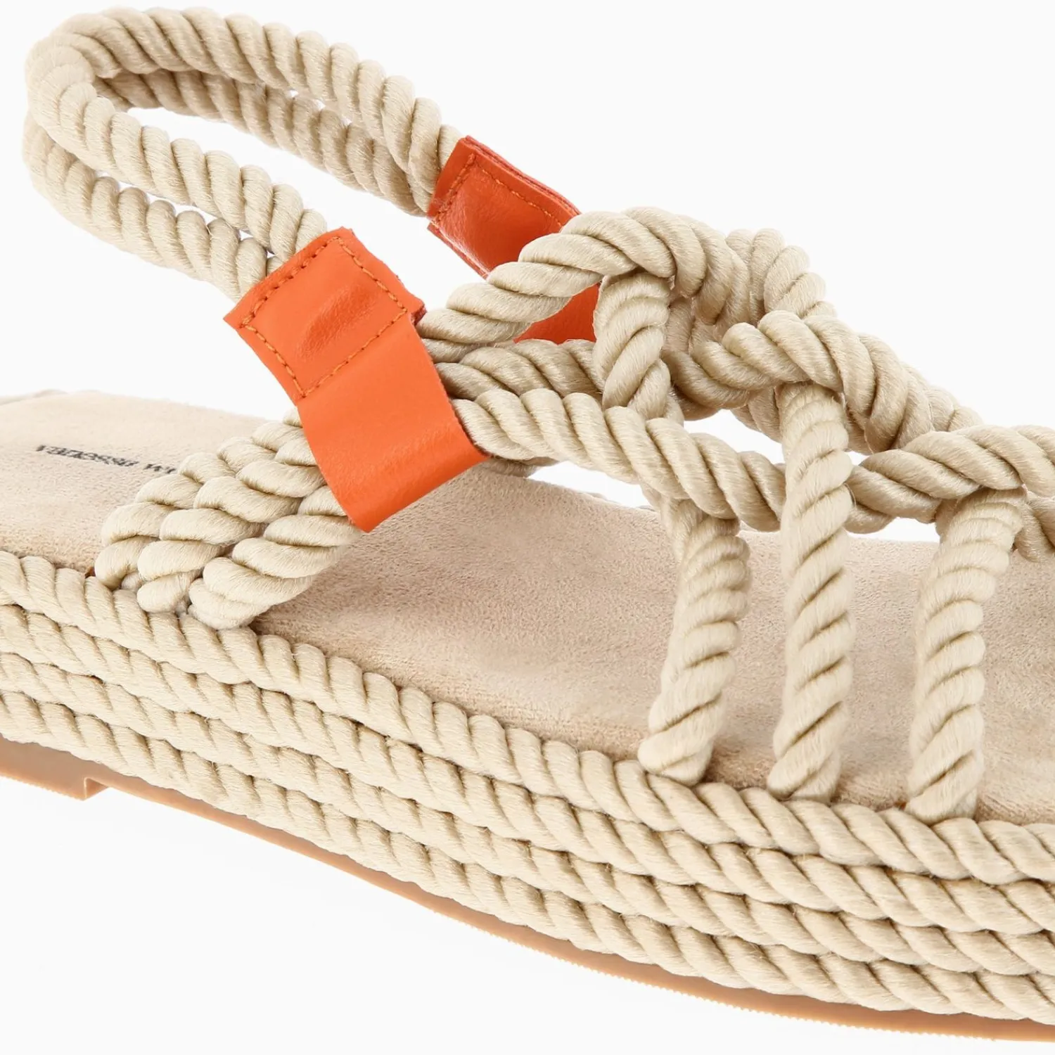 Vanessa Wu Sandales Plates>Sandales En Corde Anya Beige A Plateforme