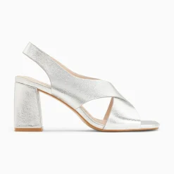 Vanessa Wu Sandales À Talon, Compensées>Sandales Lauren Argent A Brides Croisees Et Talon Haut