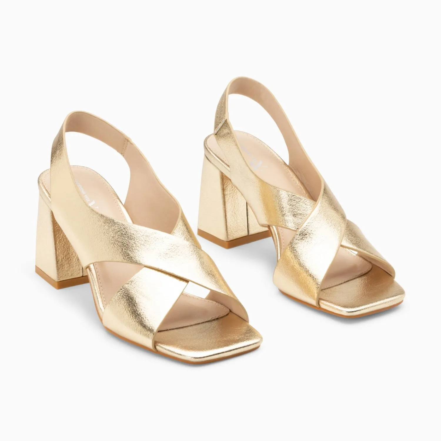 Vanessa Wu Sandales À Talon, Compensées>Sandales Lauren Or A Brides Croisees Et Talon Haut