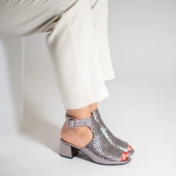 Vanessa Wu Sandales À Talon, Compensées>Sandales Manuella Anthracite Tressees Peep-Toe