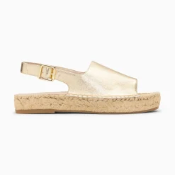 Vanessa Wu Sandales Plates>Sandales Marjolaine Or A Semelle Espadrille
