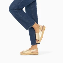 Vanessa Wu Sandales Plates>Sandales Marjolaine Or A Semelle Espadrille