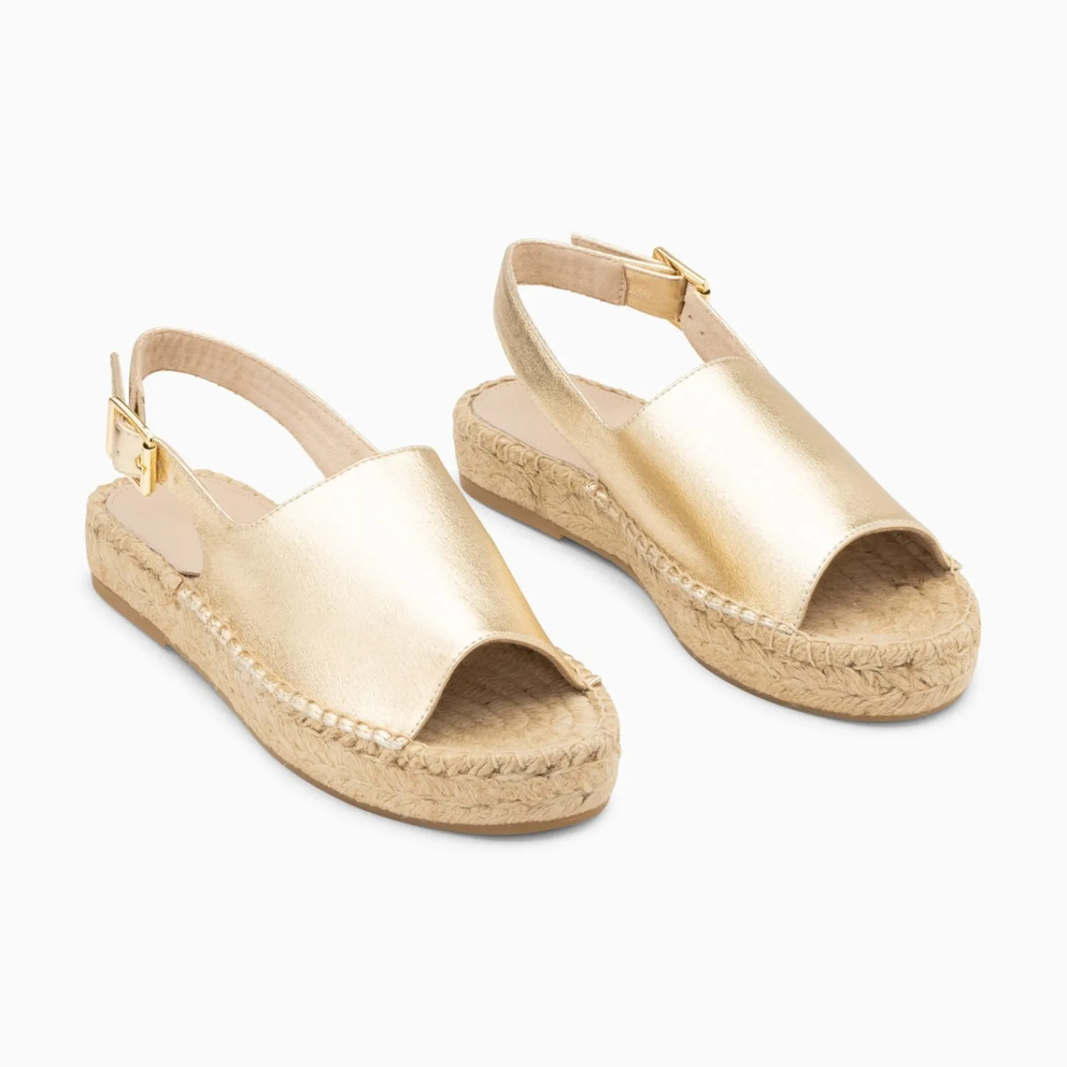 Vanessa Wu Sandales Plates>Sandales Marjolaine Or A Semelle Espadrille